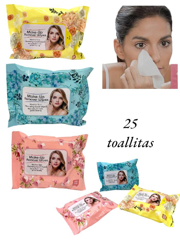 Toallitas húmedas desmaquillantes x25 pcs (flores)