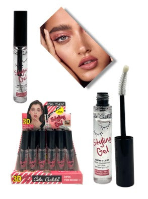 Pestañina en gel transparente 3D waterproof + cepillo