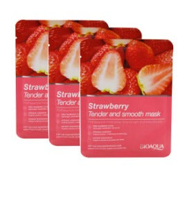 Mascarilla en velo facial con extracto de fresas BIOAQUA