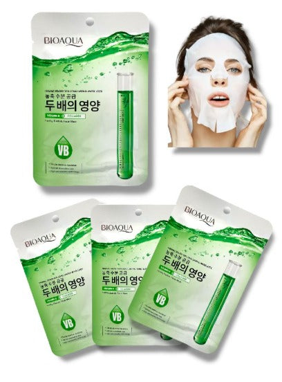 Mascarilla en velo vitamina B y colágeno BIOAQUA