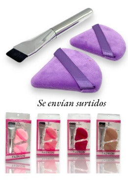 Estuche x2 borlas y brocha multifuncional Jinmey
